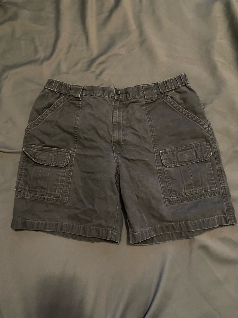 Savane Dark Gray Cargo Shorts with Front Flap Pockets